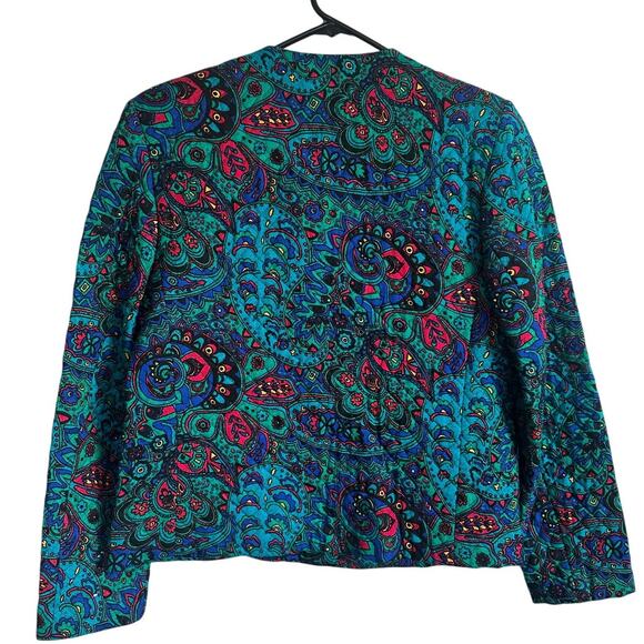 Stephen Douglas Vintage Quilted Jacket Size 10 Abstract Colorful 80s 90s Boho - Picture 2 of 6